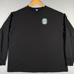 Suna Mens 2XL Black Long Sleeve Hawaiian Surfrider North Shore Graphic T-Shirt